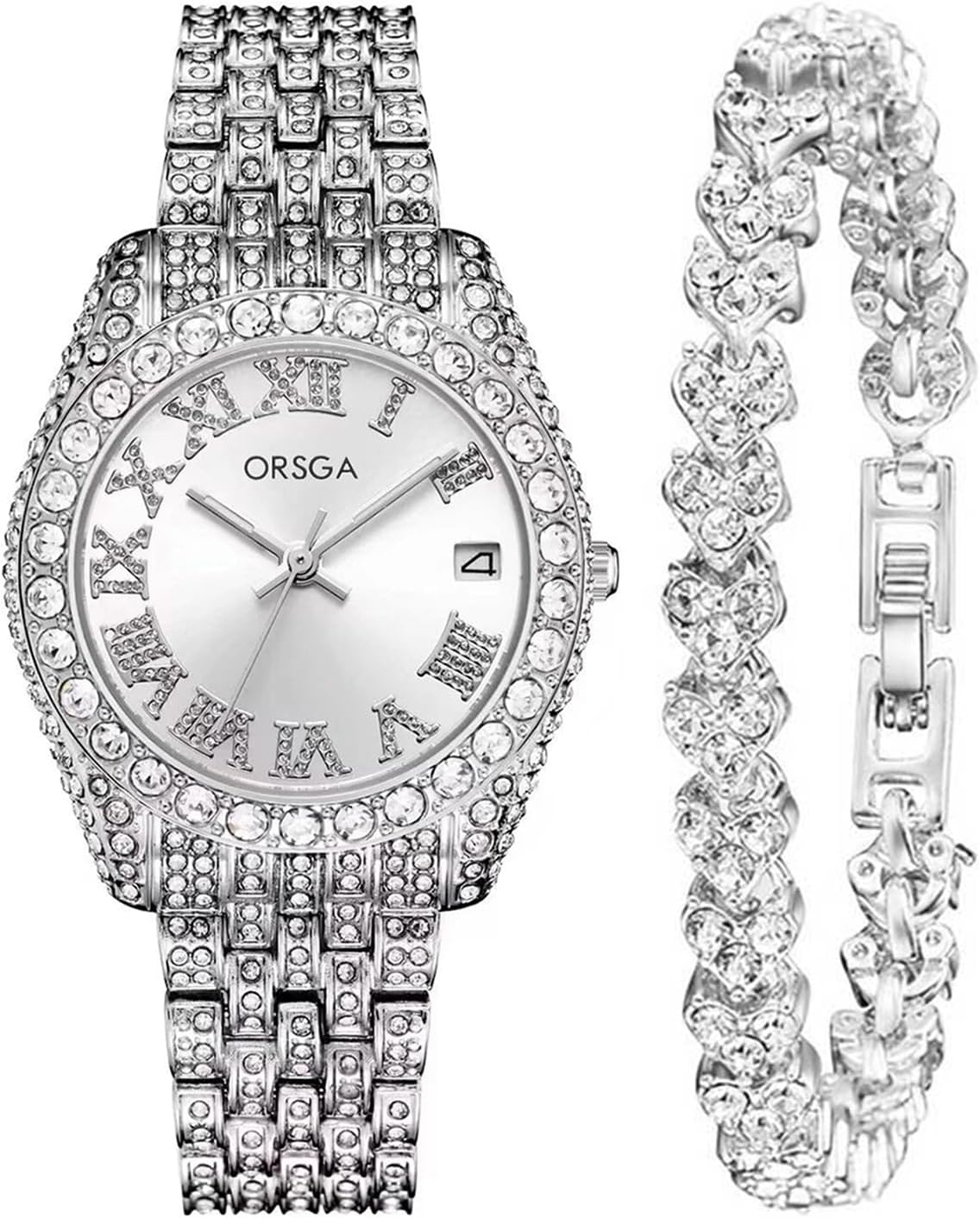 CIVO Women's Stainless Steel Watch: Gold Silver Waterproof Watches with Luminous Calendar – Analogue Business Classic Gift Set for Elegant Women