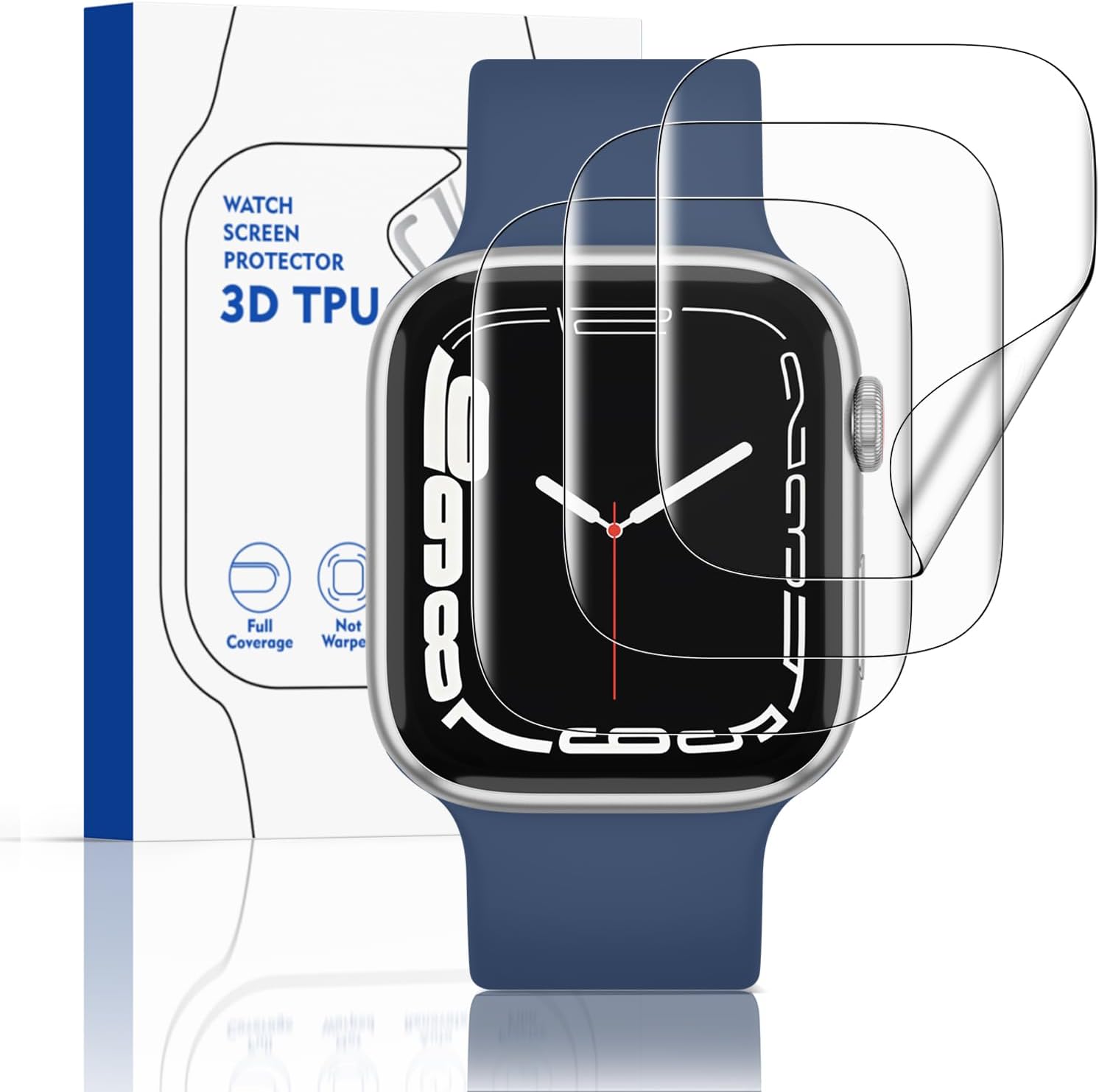 Amzpas 3 Pieces Protective Film for Apple Watch Series 6/5/4/SE 40 mm, Self-Healing Bubble-Free with Installation Kit, HD Transparent TPU Screen Protector for Apple Watch 40 mm (3 Pieces)