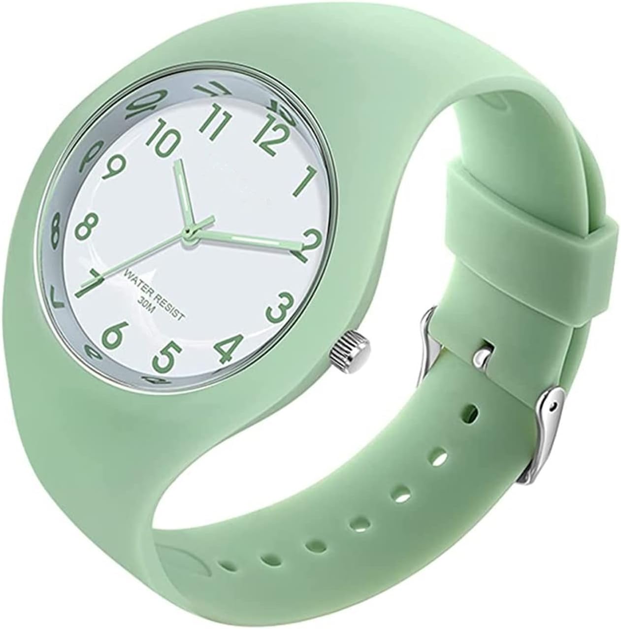 GBB Women Simple Quartz Analog Watch Silicone Band Big Dial Waterproof Sport Fashion Casual Watch for Young Women Girls