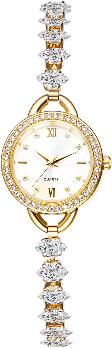 OIDEA Women's Watch Patterned Strap: Quartz Analog Watch Cubic Zirconia Small Round Dial Alloy Adjustable Elegant Adjustable Chain Roman Numerals Gift