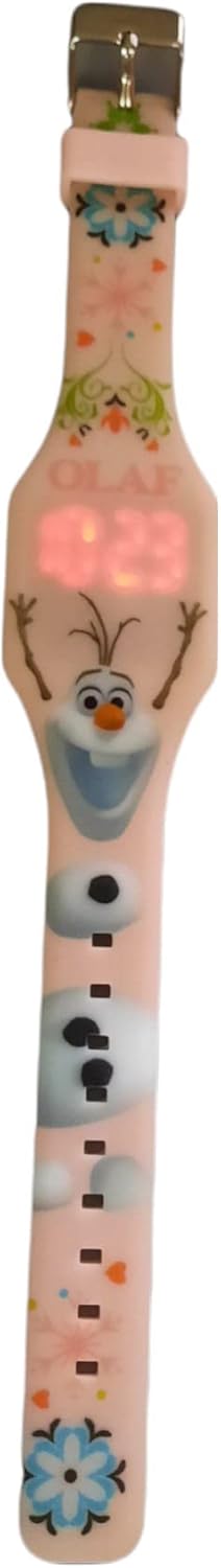 Frozen Olaf Disney Digital Wrist Watch with LED in Gift Box for Girls, Strap