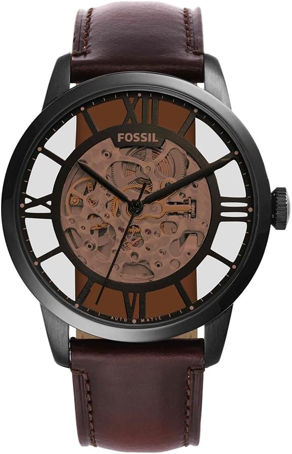 Fossil Townsman Men's Watch with Three Hands Automatic Movement with Stainless Steel or Leather Strap