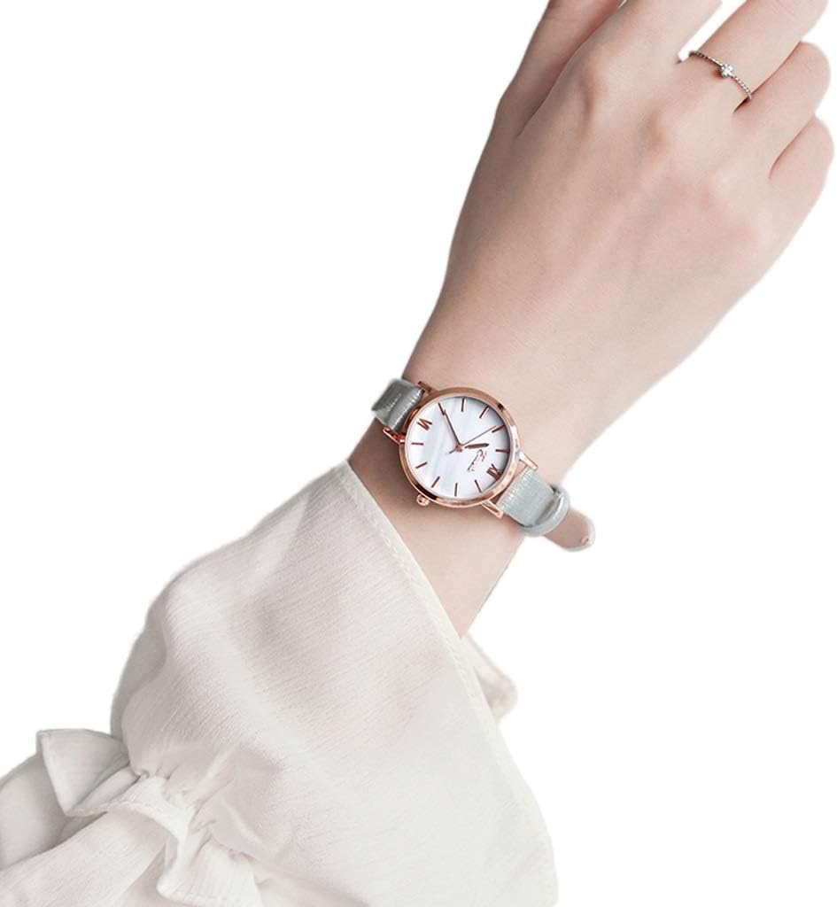 Luxury Quartz Analog Watch Marble Texture Simple Round Watch Fashion Ladies Watch Ladies Easy Read Water Resistant Dial Artificial Leather Strap For