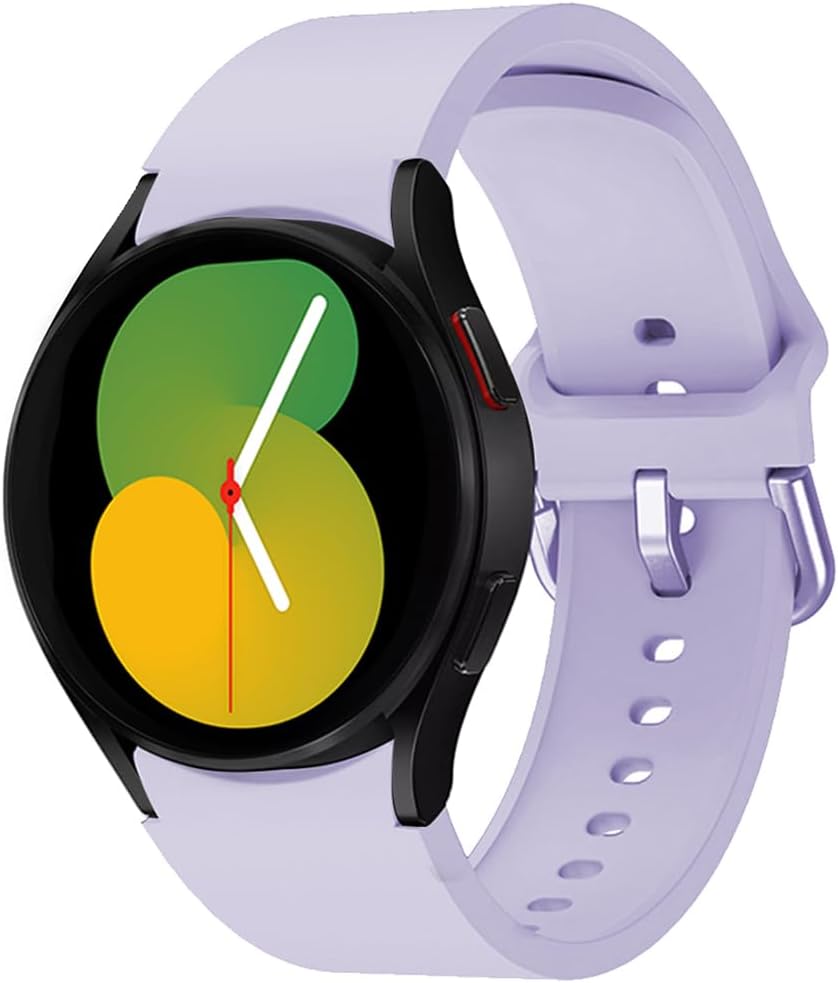 Silicone Strap for Samsung Galaxy Watch 7 40mm/6 Classic 43mm/FE/5 Pro 45mm/4 44mm, 20mm Sport Bracelets Replacement Bands for Galaxy Watch 3 41mm/Active 2