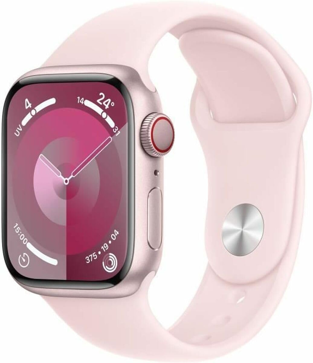 Apple Watch Series 9 GPS 41 mm Case Aluminium Pink Sport Strap Light Pink – S/M