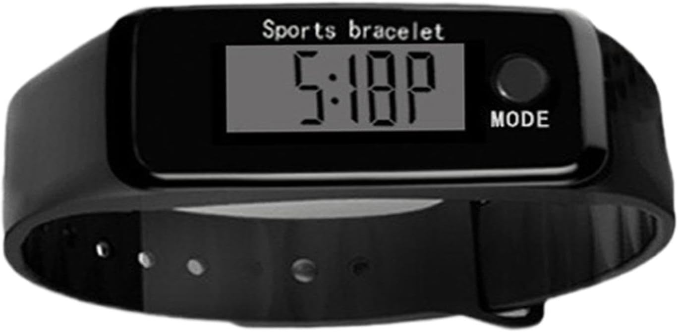 Fitness Watch, Pedometer Watch, Portable Waterproof Sports Watch with Calorie and Distance Monitoring for Running, Walking, Hiking, PP Case, PVC Strap