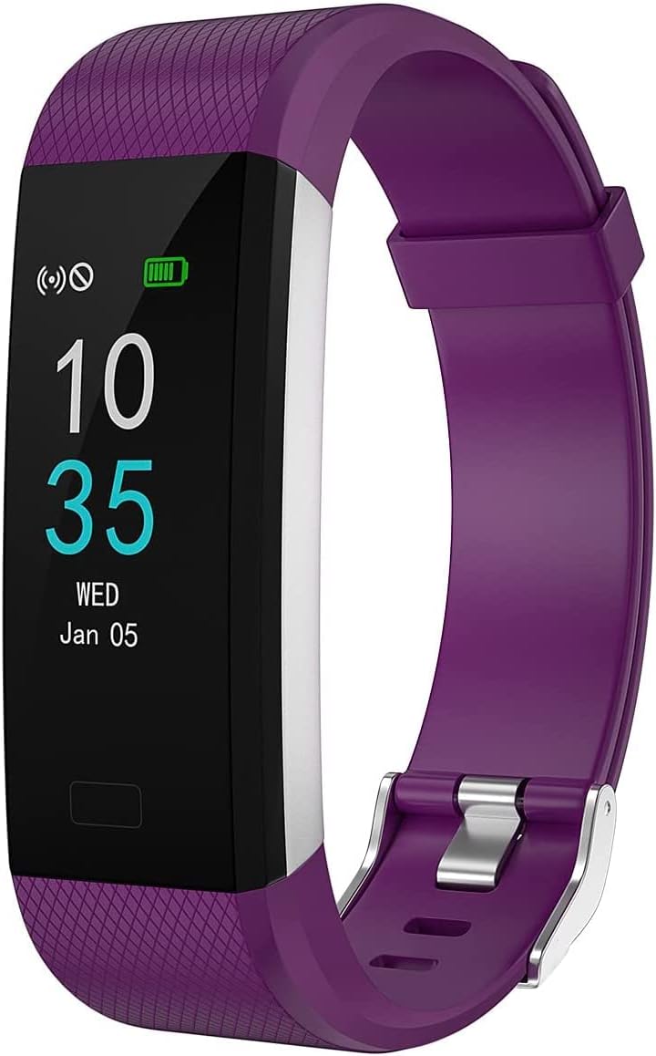 IP68 Waterproof Fitness Bracelet | Smartwatch Fitness Tracker | Fitness Tracker Watch | Fitness Watch with Pedometer, Purple Bracelet