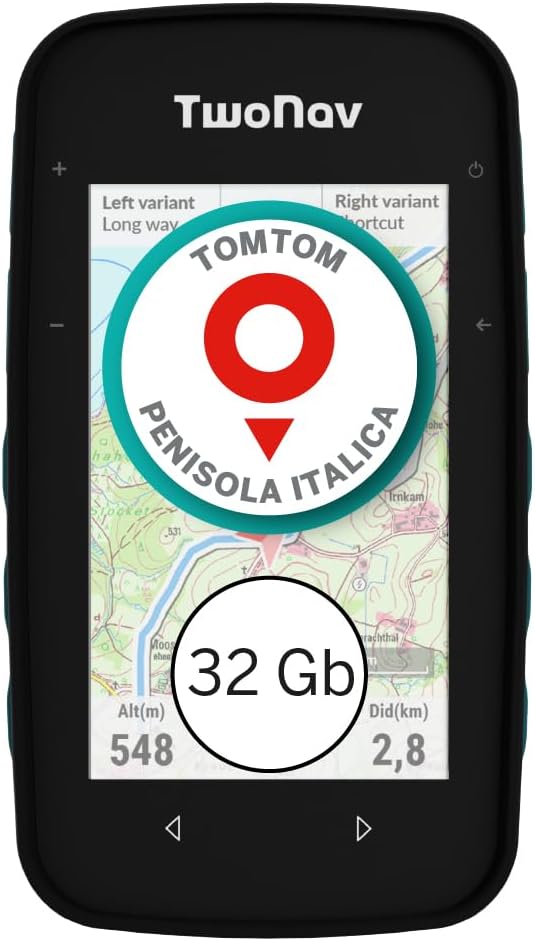 TwoNav Cross Plus (32GB) GPS with 3.2" Screen for MTB, Cycling, Trekking or Hiking with Cards Included - Turquoise