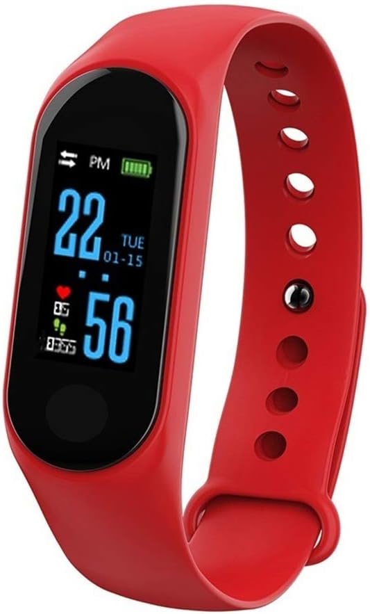Bracciale M3 con Schermo HD per Fitness Tracker Impermeabile per Monitoraggio della Frequenza Cardiaca, Monitoraggio degli Esercizi per gli Appassionati di Fitness TPU (BLACK)