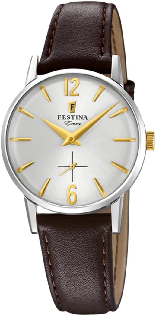 Festina Orologio Donna Analogico in Pelle - Movimento al Quarzo - Orologi Donna - Vetro ad Alta Resistenza - Elegante, Classico e Vintage - Special Prices F20254