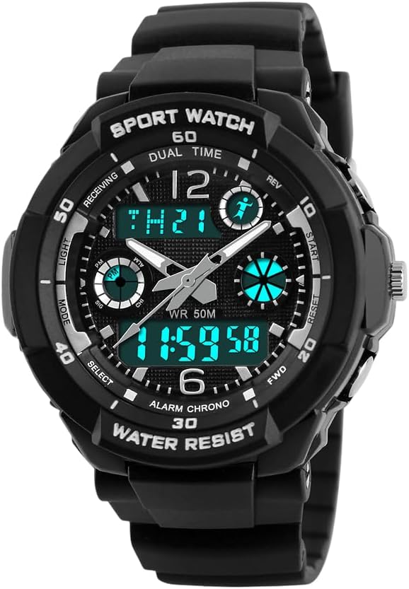 Children's Digital Watch with Stopwatch, Alarm, Calendar, LED Light, Sports Watch for Girl Boy with Silicone Strap