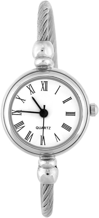 Women's Wrist Watch, Analogue Female Round Dial Alloy Open Wrist Jewellery Bracelet with Alloy Strap Quartz Movement Waterproof for Gift Girl Sparkling Crystal