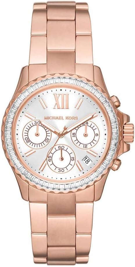Michael Kors Orologio Everest da donna, movimento cronografo al quarzo con cinturino in acciaio inossidabile o in silicone