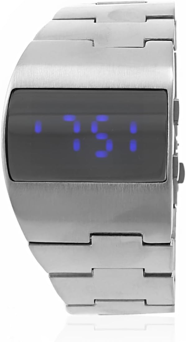 Men's Digital Watch Titanium Lightweight with Blue LED Backlight and Ultra-Thin Display Date Design Elegant for Daily Use
