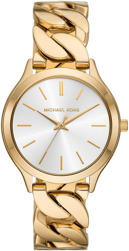 Michael Kors Orologio Runway da donna, Movimento al quarzo a tre lancette con cinturino in acciaio inossidabile, ceramica o pelle