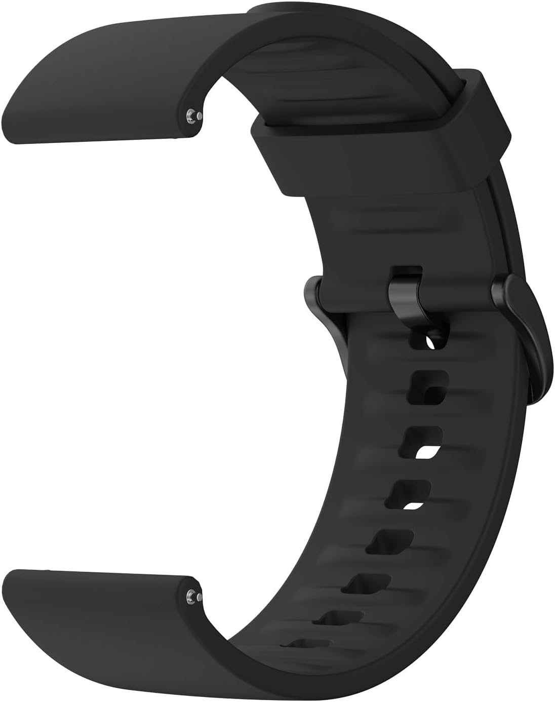 Mugust 22mm Rubber Watch Strap, Quick Release Silicone Replacement Bands, Soft Watch Bands with Metal Buckle for Men and Women (Black)