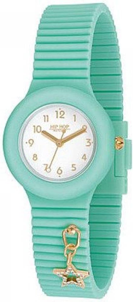 HIP HOP, Dancing in the Light Collection, Women's Watch, Interchangeable and Adjustable Silicone Strap, Bee Pendant, 32 mm Case, Quartz Movement, Water Resistant