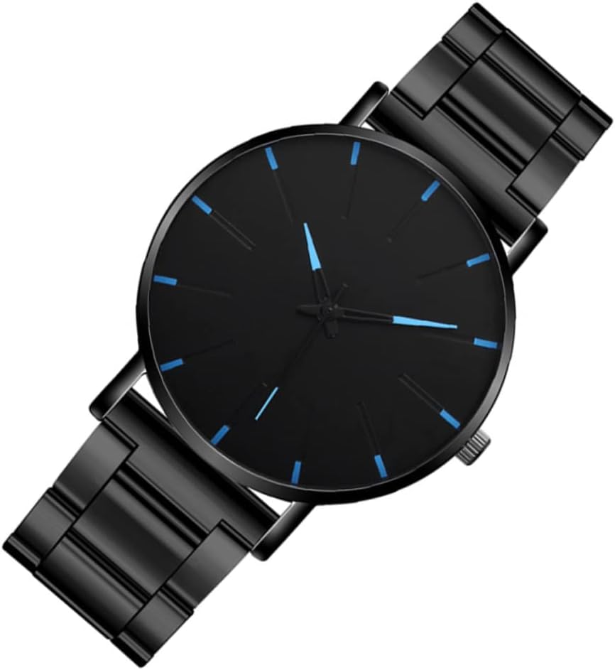 Men's Watch in Ultra Thin Steel Quartz Unique Design Minimalist Elegant for Work and Daily Use