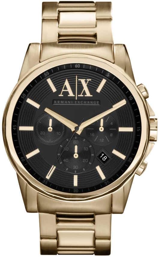 Armani Exchange Orologio da uomo, Movimento cronografico al quarzo e cassa da 45 mm con cinturino in acciaio
