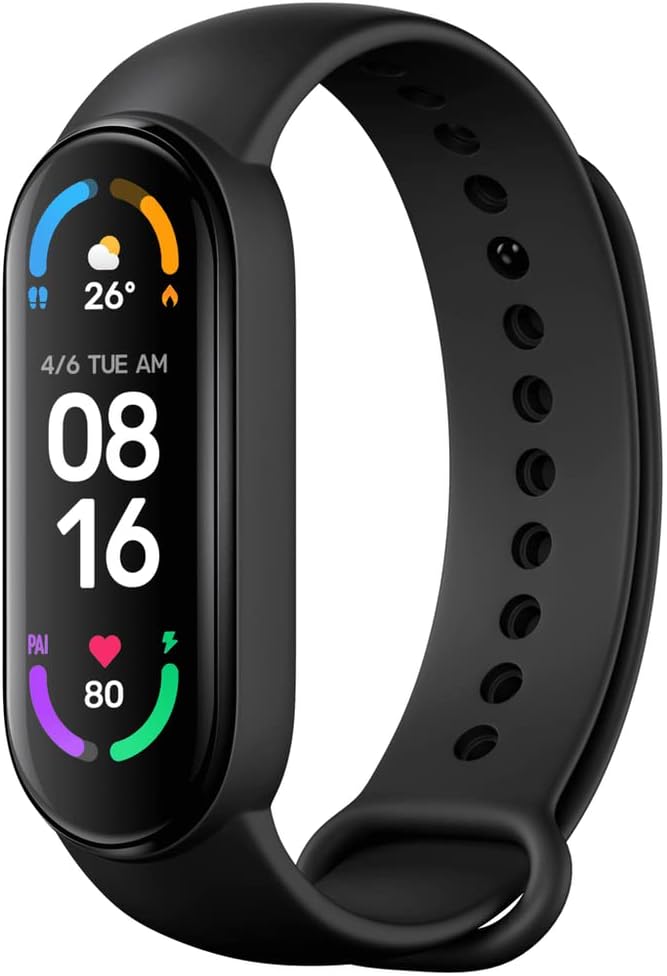 XIAOMI Mi Smart Band 6 Smart Watch, 1.56 Inch AMOLED Screen, Sport Tracking, Water Resistant to 5 ATM, Antibacterial Strap, 125 mAh Battery, Italian Version, Black