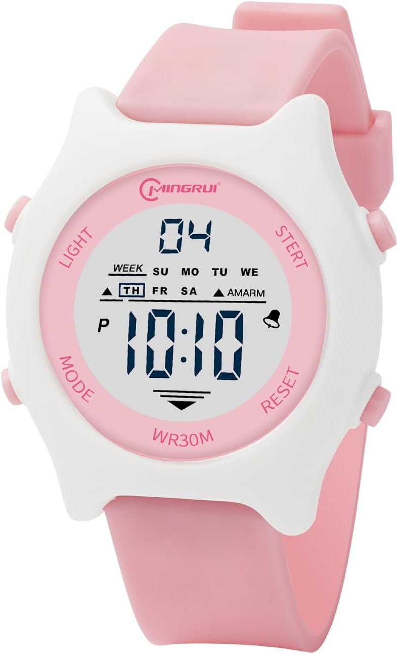 30M Waterproof Children's Digital Watch with Alarm, Chiem, Stopwatch, Calendar, Backlight for Ages 3-15 Years
