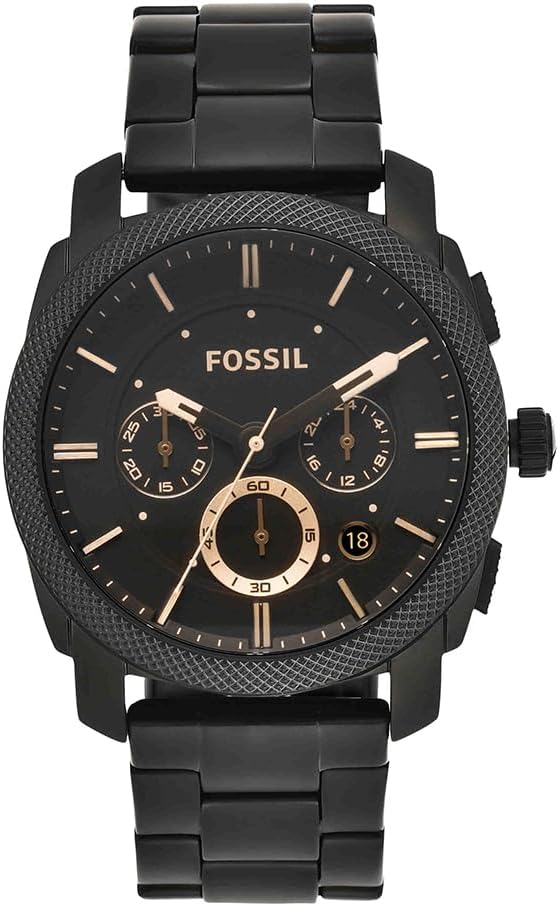 Fossil Machine Watch for Men, 45mm Quartz Chronograph Movement with Stainless Steel or Leather Strap