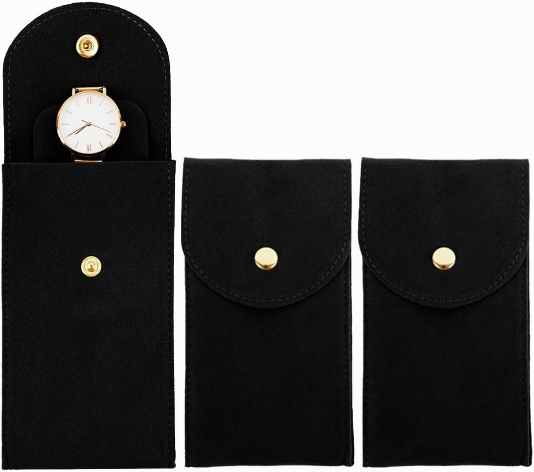 3-pieces-travel-watch-case-portable-watch-bag-watch-storage-bag-with-push-button-case-flannel-for-outdoor-travel-black