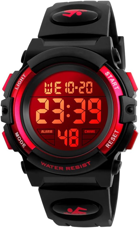 Dayllon Children's Digital Watch Outdoor Sports 50 m Waterproof Electronic Clock Alarm 12/24 H Stopwatch Calendar Boy Girl Analog Watch