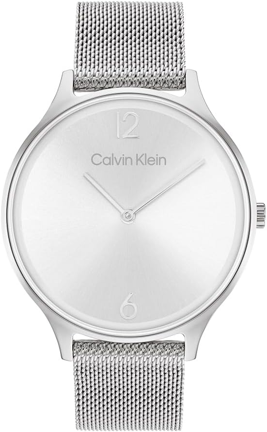 Calvin Klein Orologio Analogico al Quarzo per Donna Collezione Timeless Mesh 38mm con Bracciale in Acciaio Inossidabile a Maglia o in Pelle
