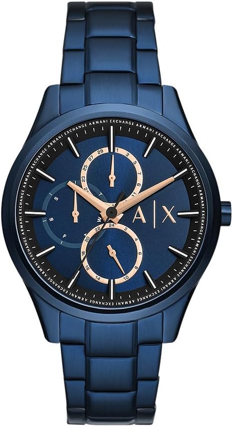 Armani Exchange Orologio da uomo, Movimento multifunzionale al quarzo e cassa da 42 mm con cinturino in acciaio