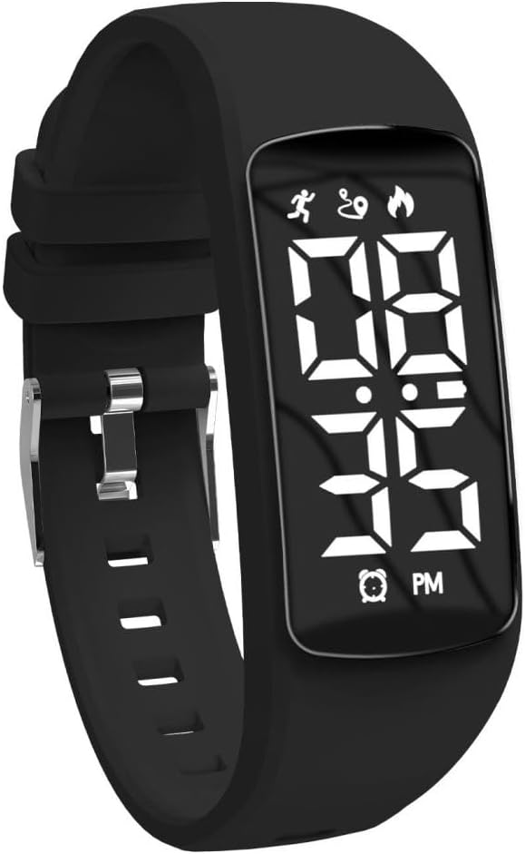 Children's Digital Watch with Stopwatch, Pedometer, Distance and Calories without App, Calendar, Alarm Clock, Fitness Tracker Watch for Girls and Boys with Silicone Strap