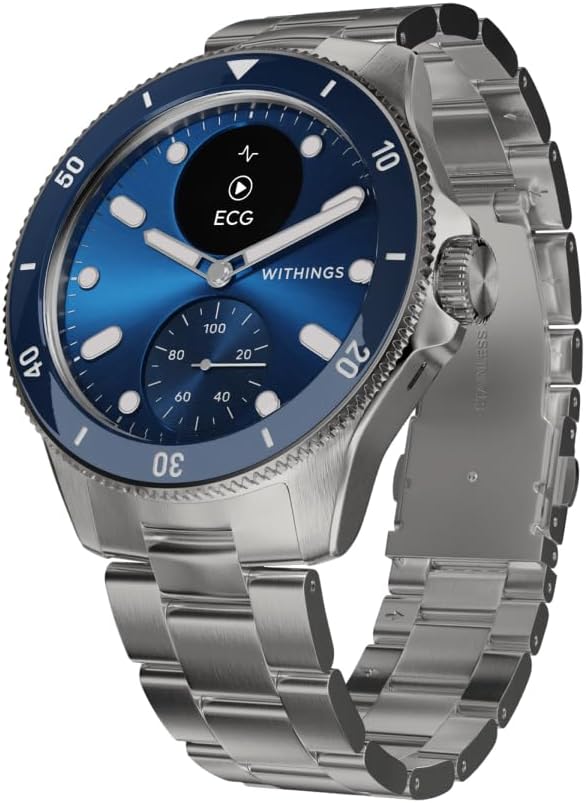 Withings ScanWatch Nova Hybrid Heart Health Smartwatch for Men and Women - ECG, SpO2, Temperature Monitor, Sleep Monitor, Respiratory Health, Cycling, 30 Day Battery for iOS and Android