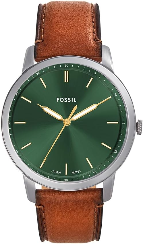 Fossil Minimalist Men's Quartz Watch with Steel Bracelet or Leather Strap