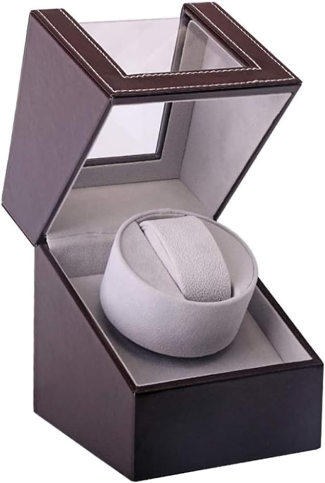 Automatische Uhrenbeweger Box Single Uhrenbeweger PU Leder Uhrengehäuse mit leisem Motor Batteriebetrieb oder Netzteil für Automatikuhren
