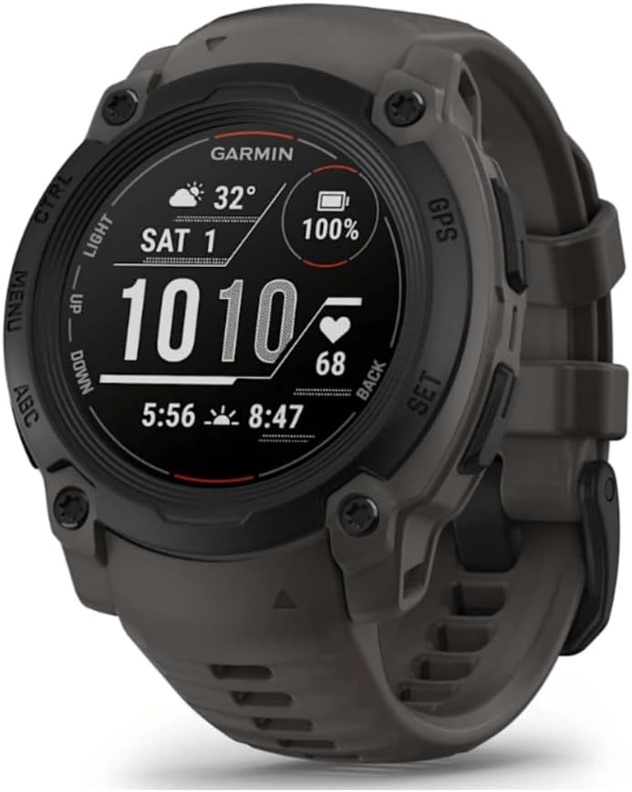 Garmin [Renewed Instinct E, Smartwatch 40 mm Display MIP,GPS,Cardio SpO2, 70 Sports Apps, Training Readiness, Activity Tracker 24/7, Notifications, 14-Day Battery Life Black & Charcoal Refurbished