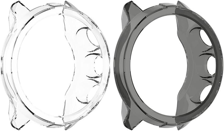 2 Pieces Protective Film Cover Compatible with Suunto 9/9 Baro TPU Total Ultra Thin Rugged Protective Cover. (Black+Transparent)