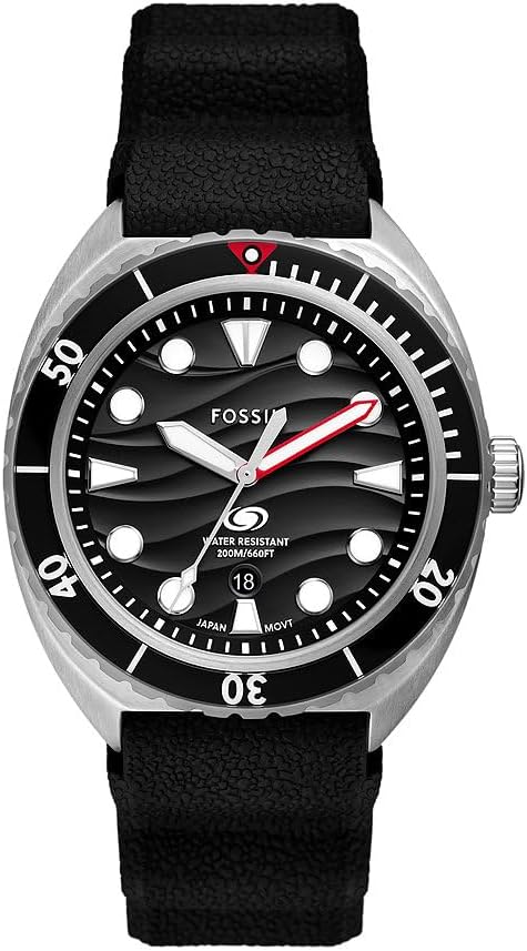 FOSSIL Orologio Breaker da uomo, movimento al quarzo a tre lancette con data e cinturino in acciaio inossidabile o silicone
