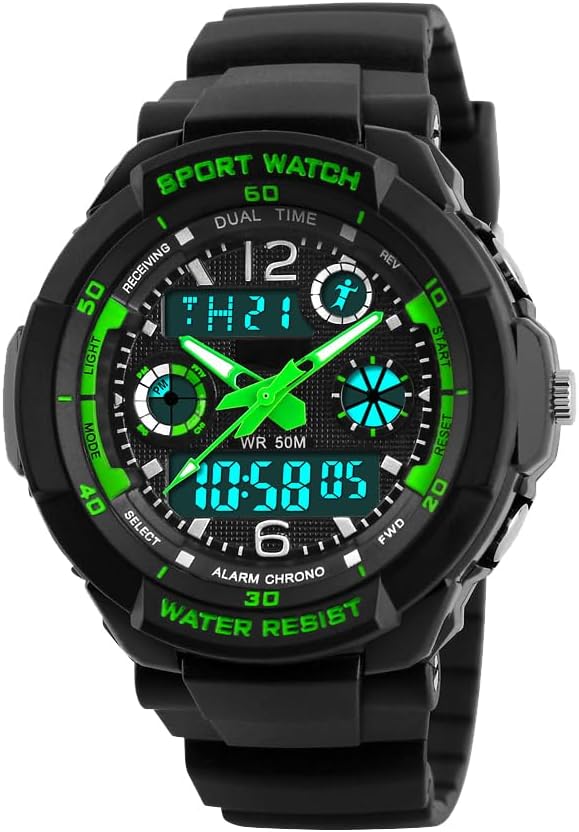 Children's Digital Watch with Stopwatch, Alarm, Calendar, LED Light, Sports Watch for Girl Boy with Silicone Strap