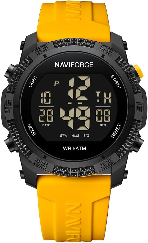 Naviforce Waterproof Digital Sports Watch Men Stopwatch Alarm Rubber Band Wrist Watch for Women