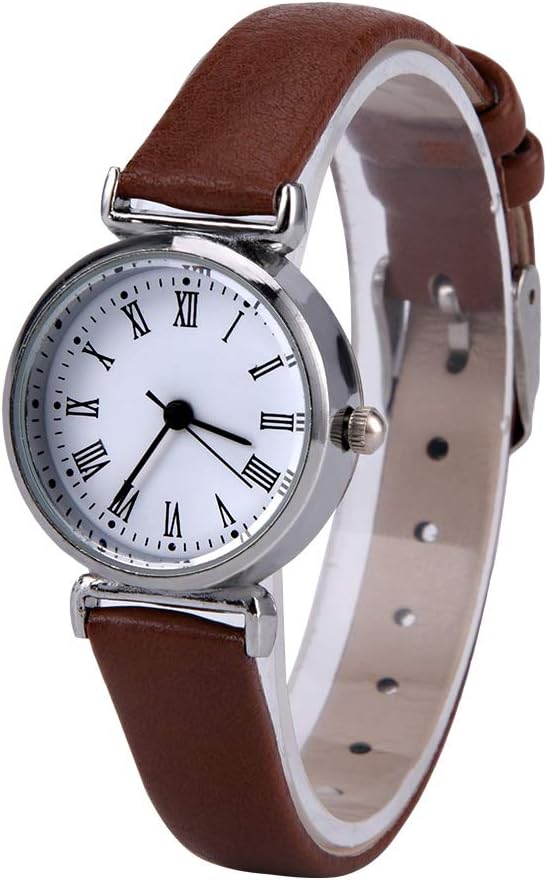 YUYTE Minimalist Slim Casual Quartz Watch for Women, Exquisite Small Fashion Simple Retro Leather Wrist Watch Mini(05)