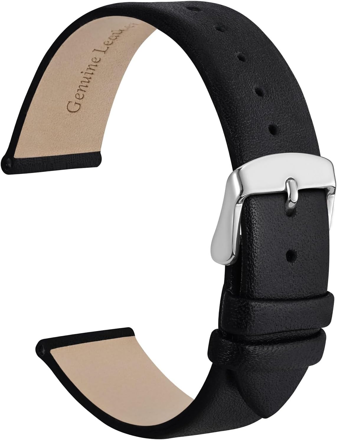 WOCCI Elegant Watch Bands Genuine Leather Stainless Steel Buckle 8mm 10mm 12mm 13mm 14mm 16mm 18mm 20mm 22mm