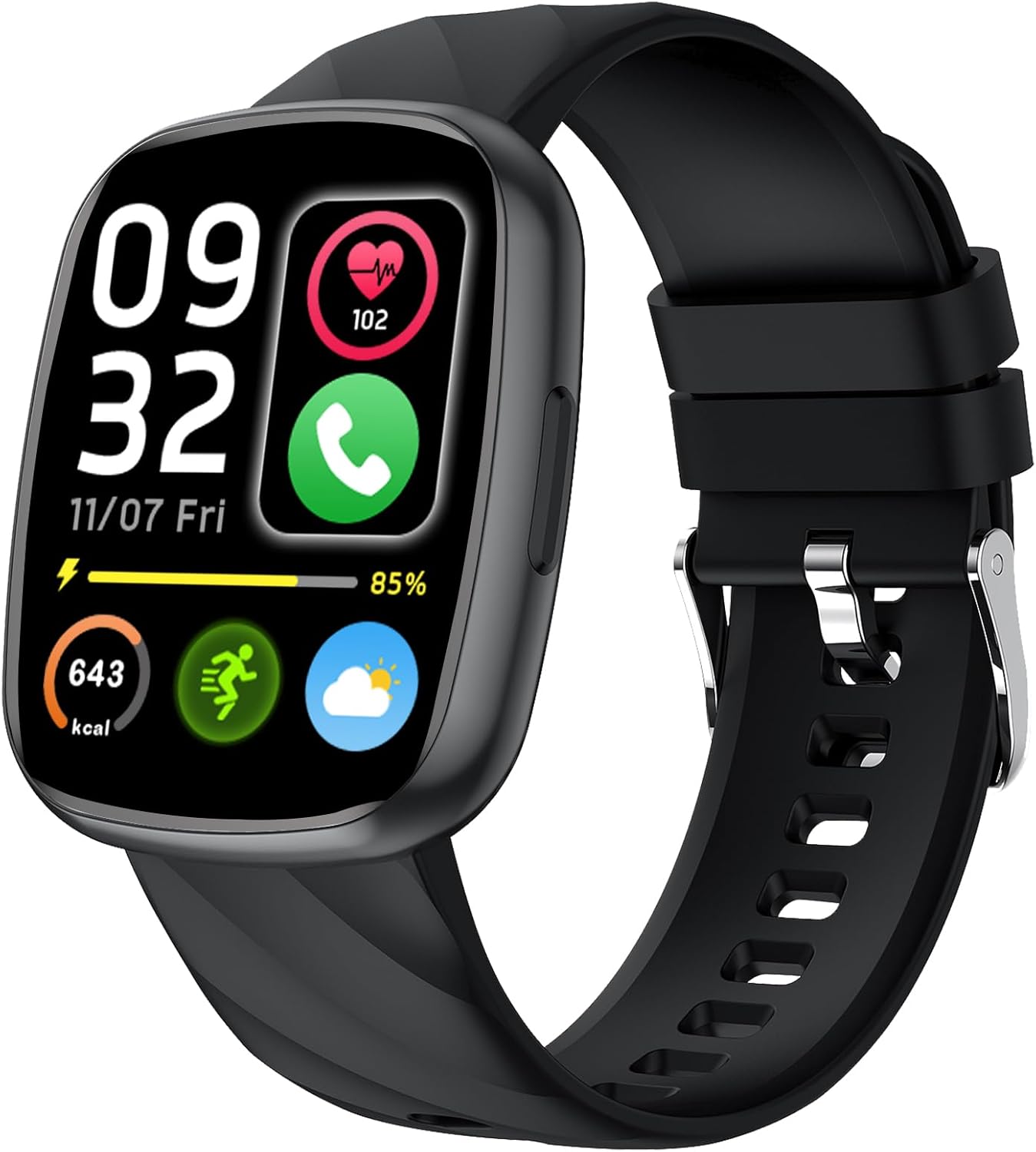 Children's Smartwatch IP68 with 110 + Sports Mode Heart Rate Sleep Monitor Fitness Tracker Smart Watch for Boys and Girls Boy Ado 4-14 Years Black
