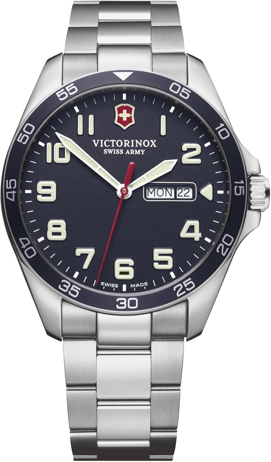 Victorinox Field Watch Men's Analogue Quartz Watch with Stainless Steel Bracelet V241851, Silver, Strap, Silver, Bracelet
