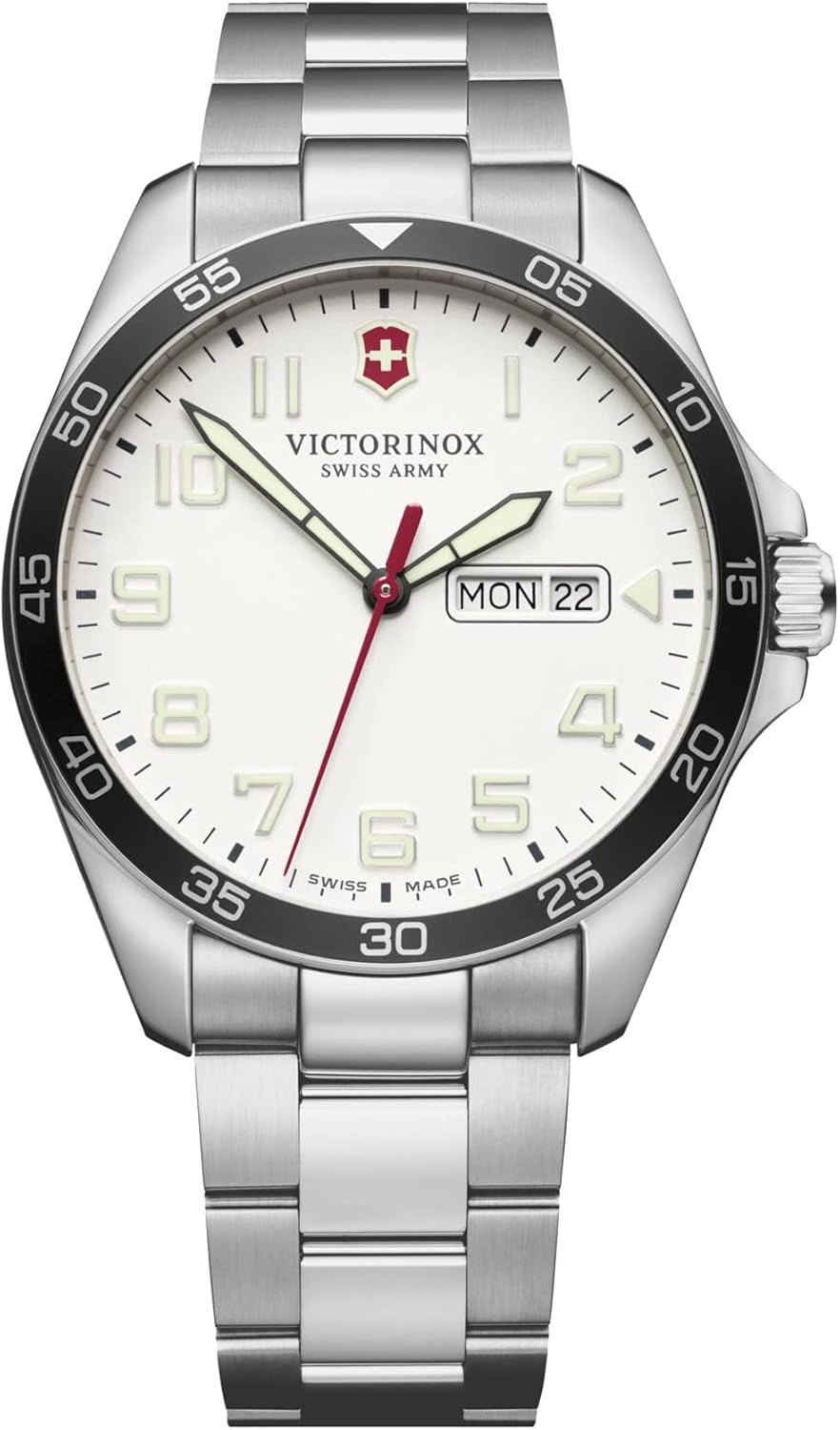 Victorinox Field Watch Men's Analogue Quartz Watch with Stainless Steel Bracelet V241850, silver, bracelet