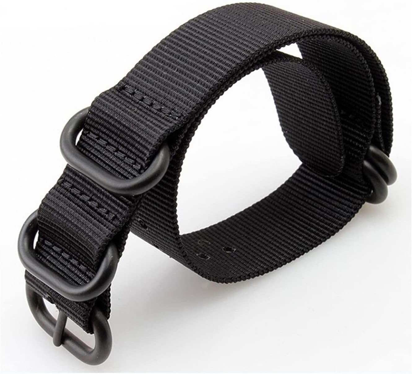 Nylon Black and Military Green for NATO ZULU Strap with Stainless Steel Rings Sport Watch Strap 18 mm 20 mm 22 mm 24 mm