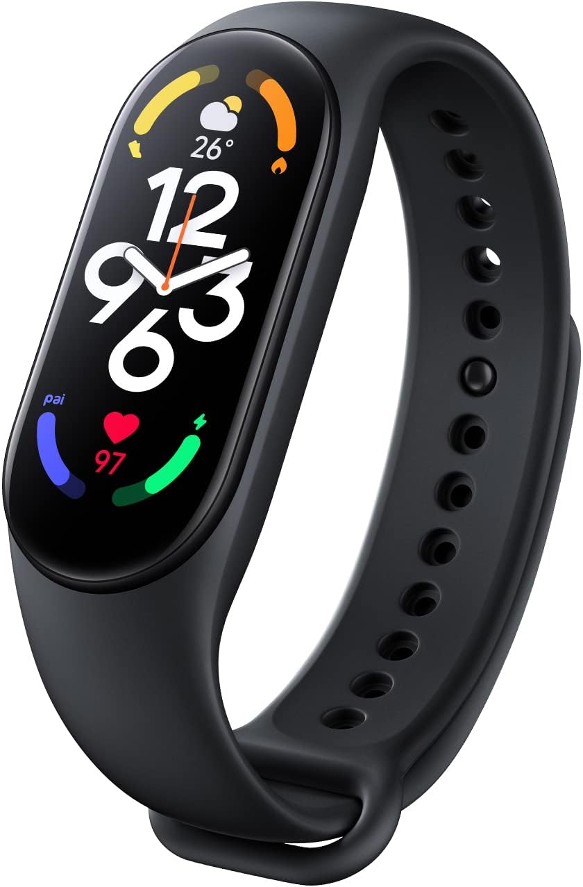 Xiaomi Mi Smart Band 7 Smart Watch, 1.62 Inch AMOLED Screen, Sleep Monitor, VO2max, Heart Rate, SpO2, 5 ATM Water Resistance, 120+ Sport Modes, 14 Days Battery Life