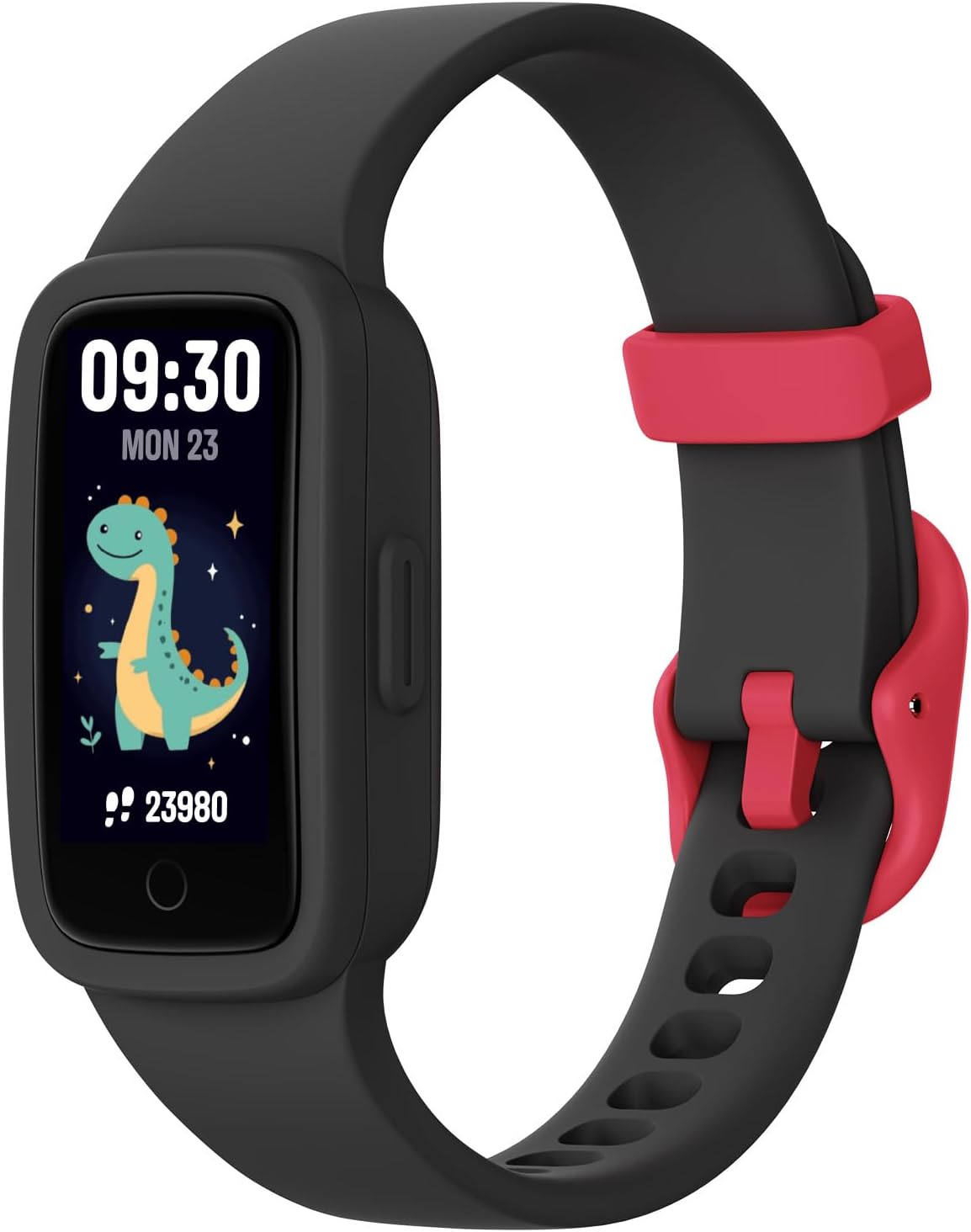 BIGGERFIVE Vigor 3 Children's Activity Tracker with AMOLED Display, Works Without App or Phone, Waterproof 3 ATM, Heart Rate and Sleep Monitor for Boys and Girls 5-15 Years, Black