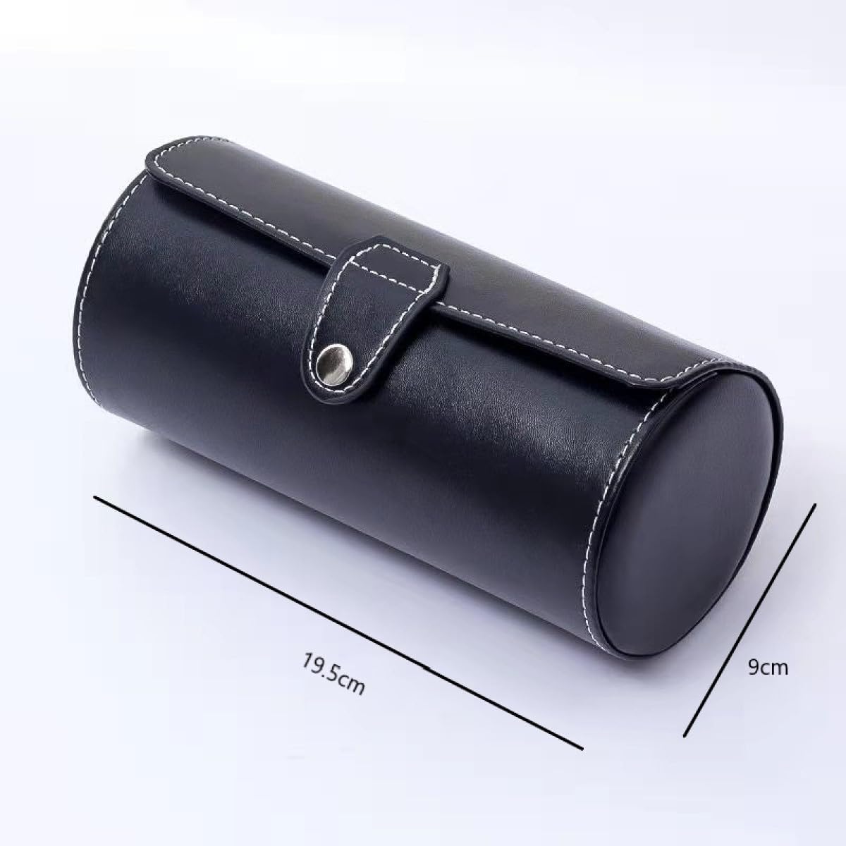 Watch Box, PU Leather Watch Box, Portable Watch Box, Portable Travel Watch Box, 3-Slot Cylindrical Watch Box, Vintage Travel Watch Box
