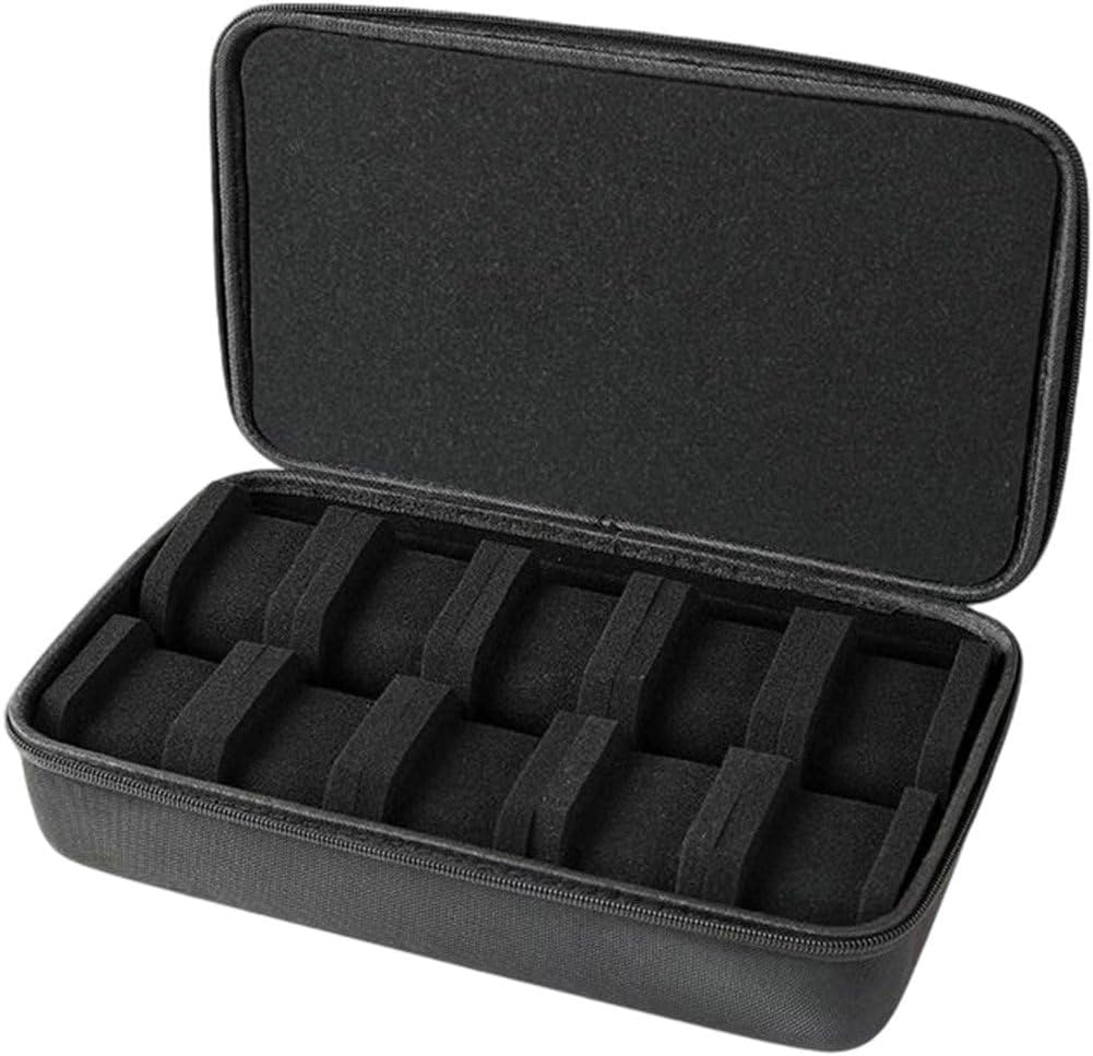 Watch Bag with 10 Compartments, Portable Watch Bag, Watch Strap Organizer for Bracelets, Pins, Necklaces, Men E