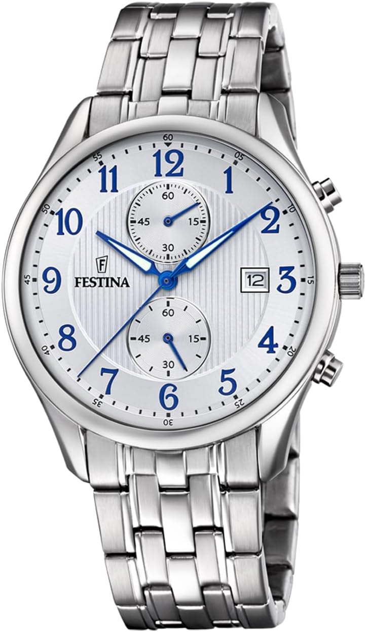 Festina F6854/A Timeless Chronograph Chronograph 316L Silver Steel Men's Watch